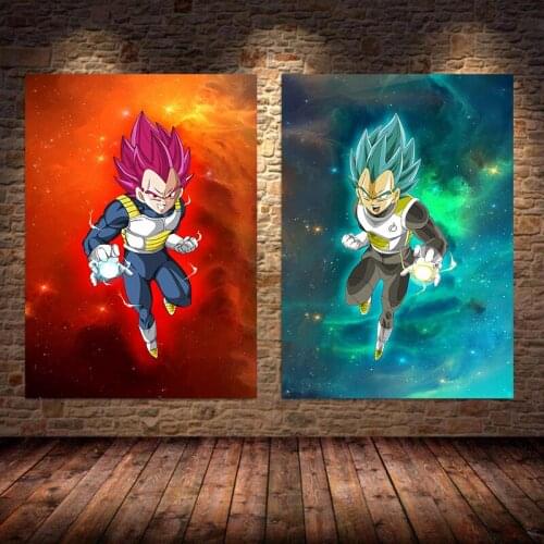 Japanese Anime Dragon Ball Canvas Painting Vegeta Wall Art Posters and Pictures Modern Family Children Room Decoration Painting