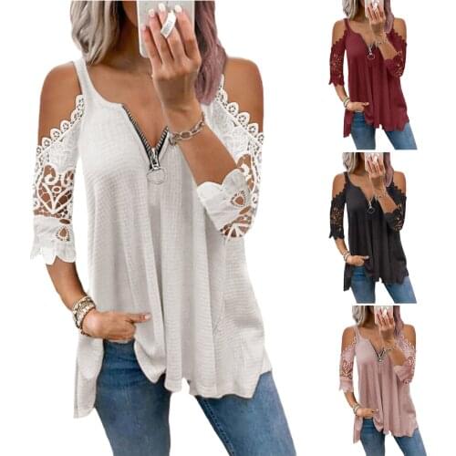 Women T-shirt, Hollow Camisole with Zipper Decoration, Flower Pattern Sexy Style Summer Clothing