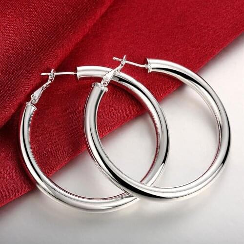 Charms 5MM hoop Earrings Fine fashion party Jewelry 925 Sterling Silver for Woman fine 18K gold earrings Christmas gifts