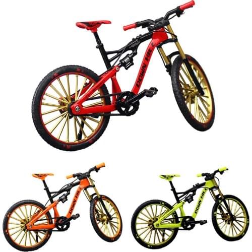 1:10 Mini Model Alloy Bicycle toy Finger Mountain bike Pocket Diecast simulation Metal Racing Funny Collection Toys for children