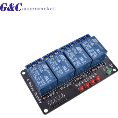 DC 12V Indicator Light LED four 4 Kanal Relay Module For Arduino ARM PIC AVR DSP Relais