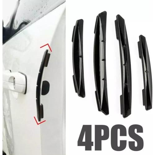 4pcs Car Sticker Door Edge Guards Trim Molding Protection Strip Scratch Protector Car Crash Barriers Door Guard Collision