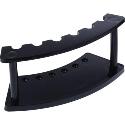 6 Slot Acrylic Pen Stand Holder Office Desk Jewelry Plastic Display Rack Black
