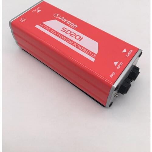 ALCTRON SD201 active 48V phantom powered DI box for guitar recording and stage performance, acoustic and electric guitar