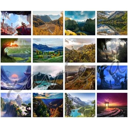 Xaviera 5D Diy Diamond Painting Natural Landscape Full Drill Embroidery Sunset Scenery Rhinestone Mosaic Cross Stitch Crafts