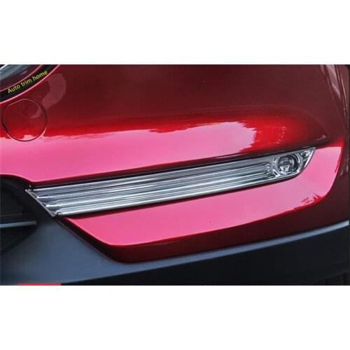 Chrome Front Fog Lights Lamp Eyebrows Strip Cover Trim Exterior Refit Kit Fit For Mazda CX-5 CX5 2017 2018 2019 2020 2021 ABS