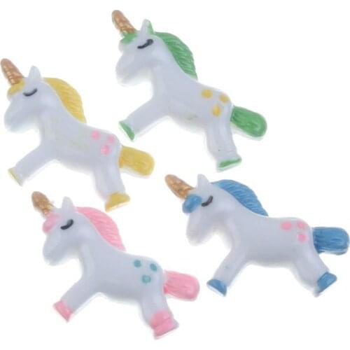 20Pcs 19x24mm Resin Unicorn Decoration Crafts Flatback Cabochon Figurines & Miniatures For Home Decoration Accessories modern