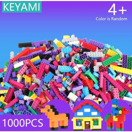 KEYAMI Building Blocks City DIY Creative Bricks Bulk Model Figures Educational Kids Toys Compatible All Brand Base plates