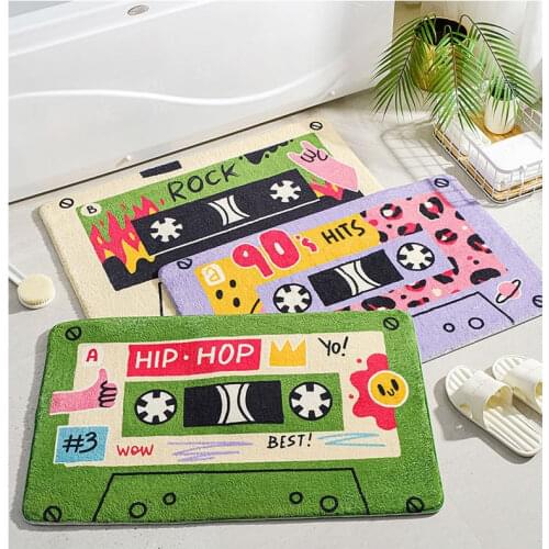 Magnetic Music Tape Bathroom Doormat Shower Absorbent Carpet Entrance Floor Mat Non-slip Mat Cartoon Living Room Rug Tub Mat
