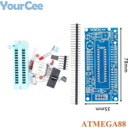 ATmega8 ATmega48 ATMEGA88 Development Board System Board Kit AVR Diy Electronic Module Kit Pcb ISP USB Interface