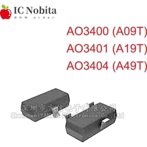 50PCS AO3400 A09T AO3401 A19T SOT-23 30V 2.8A AO3404 A49T 3.6A MOS FET Transistor IC New