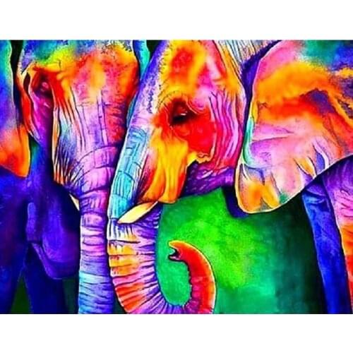 Elephant Mosaic Diamond 5D Painting Animal Picture DIY Craft Kits For Adults Home Decor Wall Art 3D Diamond Embroidery Painting