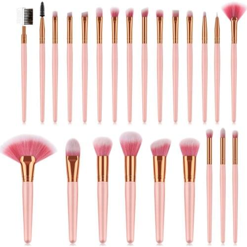 24Pcs Makeup Brushes Set Eyeshadow Foundation Powder Blush Lip Tint Bronze Eyebrow Fan-shaped Make Up Brush Cosmetic Beauty Tool