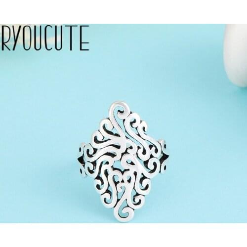 Charming Boho Large Big Flower Rings For Women Vintage Finger Ring 2020 Knuckle Female Fashion Jewelry Wedding Gifts