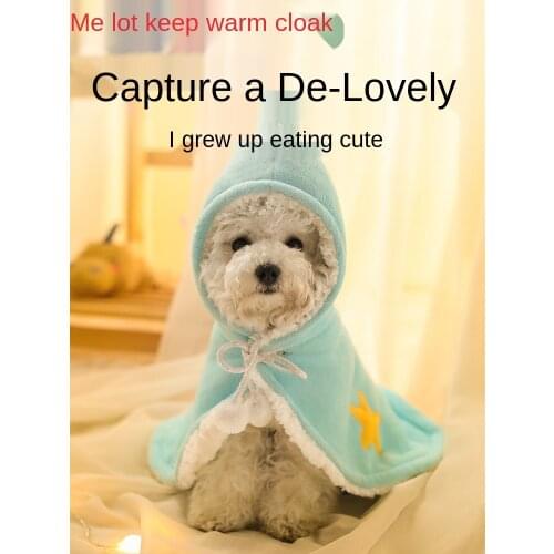 Pet Clothes Autumn and Winter Dog Cat Handsome Cute Cat Supplies Cat Fleece Cape