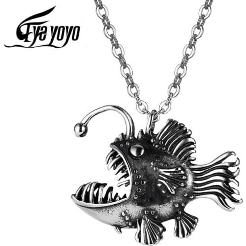 Punk Shark Charm Necklace For Male Stainless Steel Chains Ocean Animal Pendants Necklaces Jewelry for Men Best Gift