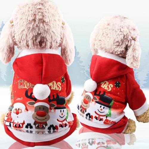 Christmas Dog Clothes Winter Pet Clothes for Small Dog Coat Jacket Costume Hoodies Warm Cat Santa Claus Christmas Pet Apparel