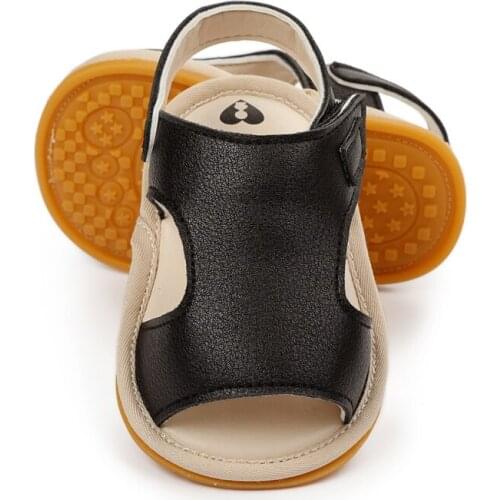 Baby Boys Girls Summer PU Sandals Newborn Infant Boy Flat Sandals Shoes Solid Non-slip PU Breathable Toddle 0-18M