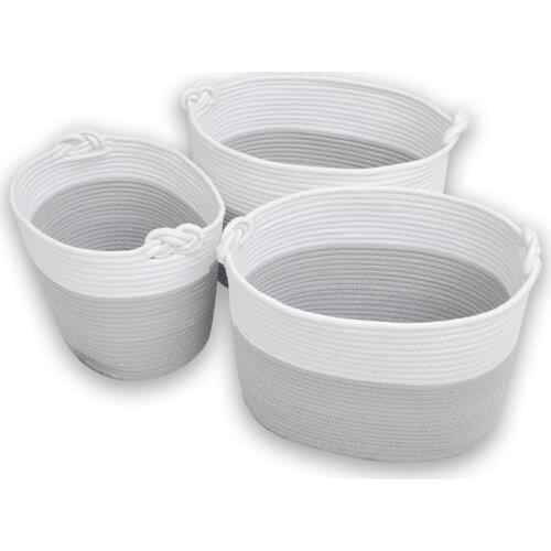 Nordic Cotton Rope Storage Baskets Foldable Organizer Baby Kids Child Clothes Toys Candy Gadgets Holder bag Case Laundry Basket