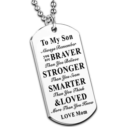 Nimteve Inspirational Necklace for Daughter Son Gifts Dog Tag Necklace Belive Confident Gifts for Son Daughter Stainless Steel