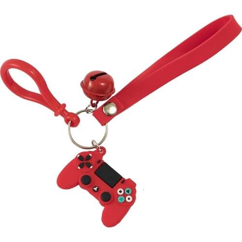 Video Game Handle Bells Keychain Simulation Joystick Model Key Chain Ring Pendant Men Women Couple Key Holder Trinket Gift