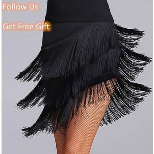 Women Latin Dance Dress Skirt Sexy Fringed Tassels Samba Tango Dress Competition Performamnce Black Purple Latin Dress vestido