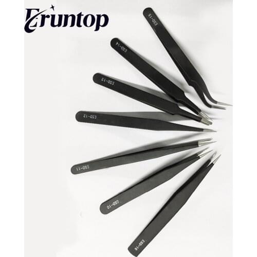 1PCS Precision Anti-static ESD Stainless Steel Tweezers for Electronics Jewelry-making Laboratory Work