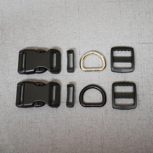 10 Sets 15mm D Ring Plastic Belt Buckle Strap Rectangular Buckle Adjuster For Dog Collar Necklace Sewing Handmade Accessory