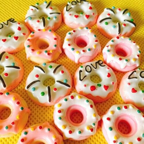 10 pcs Doughnuts/dessert/miniatures food/cute/fairy garden gnome/moss terrarium decor/bonsai/figurine/doll house decor