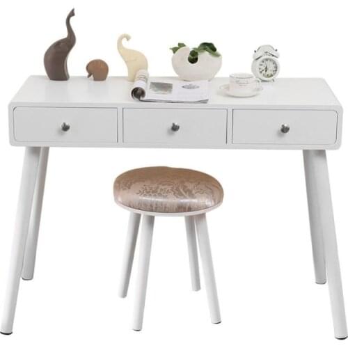 100*40*125CM White Modern Style Dressing Table With Stool And Three Drawers Bedroom Furniture Make-up Stool HWC