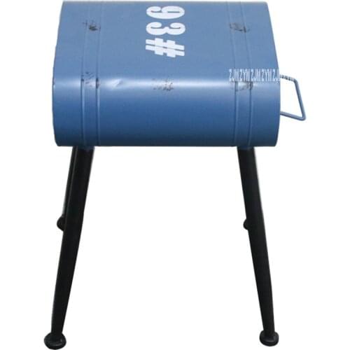 17XS010 Industrial Style Creative Restaurant Bar Iron Stool Retro Metal Bucket Stool Antique Metal Frame Gasoline Bucket Chair