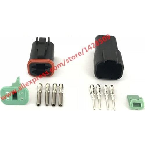 20 Sets 4 Way DT06-4S DT04-4P Black DT Waterproof Electrical Connector Female Male Automotive Plug For Deutsch