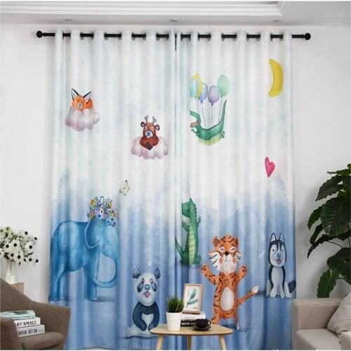 3d curtains Childrens bedroom curtains cute cartoon boys and girls room thickening blackout curtain childlike animal curtains