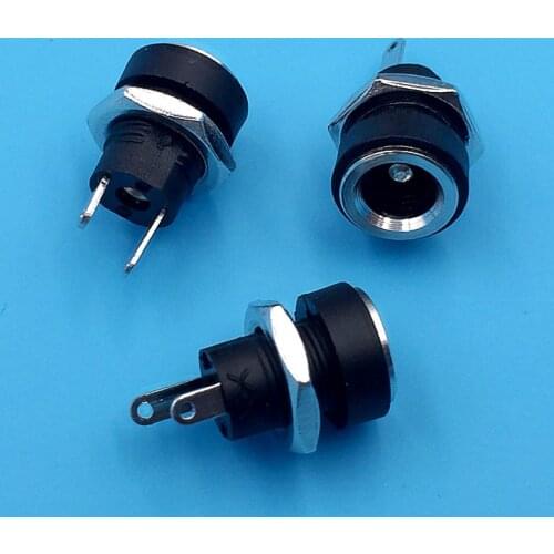 5Pcs Copper 5.5x2.1mm DC Socket Power Charger Plug DC JACK Panel Mount Screw Nut DC Socket 2.1mm Electrical Plug