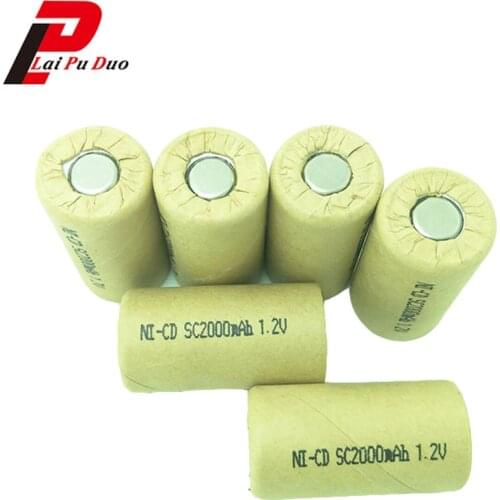 1.2V NI-CD SC2000mAh Replacement Power Tool Battery Cell For Makita For Hitachi Power Tools 10A Rechargeable Discharge Rate 15C