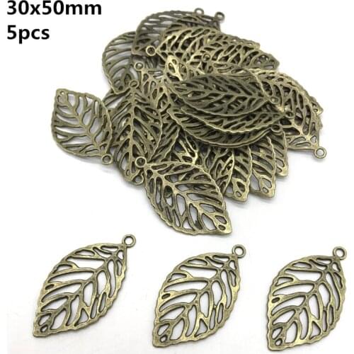 30x50mm 5pcs Alloy Beads Cap Ancient Bronze Charms Key Shape Pendant Charms For Jewelry Making DIY Accessories PJ024