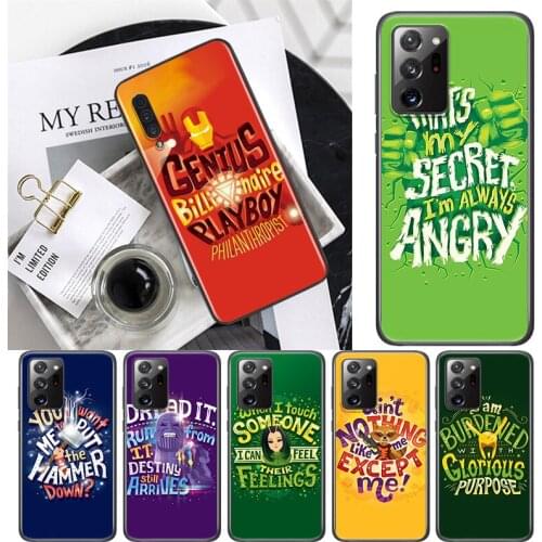 Marvel superhero text For Samsung A72 A52 A02 S A32 A12 A42 A51 A91 A81 A71 A41 A31 A21 S A11 A01 A03 Core UW Phone Case