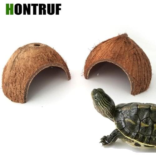 Tortoise Spider Scorpion Lizard Ceratophrys Reptile Small Pet Coconut Shell Refuge House Hiding Cave Nest