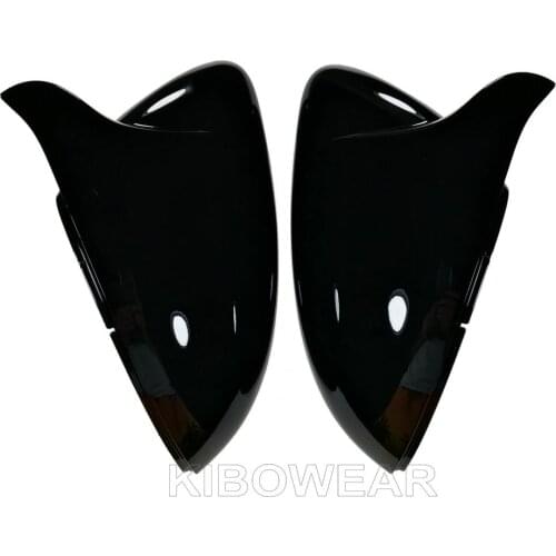 Black Bat Style Side Wing Mirror Cover for VW Golf 7 MK7 7.5 GTD R GTI GTE VII Cap E-golf 2013 2018 2019 2020 Horn Shape replace