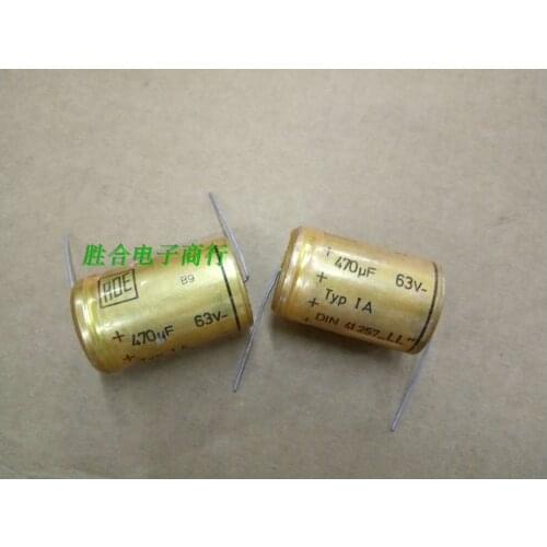 1pcs/1lot ROE capacitor 63V470UF gold bullet 470UF 63V original brand new German axial horizontal fever electrolysis