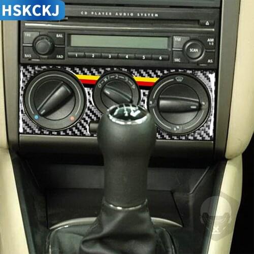 For VW Golf 4 Jetta Bora MK4 R32 GTI 1999-2004 Carbon Fiber Sticker Air Conditioning AC Button Frame Interior Car Accessories
