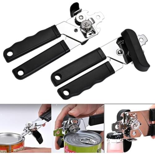 Stainless Steel Cans Opener Professional Handheld Can Opener Side Cut Manual Can Bottle Beer Opener Corkscrew Kitchen Tools
