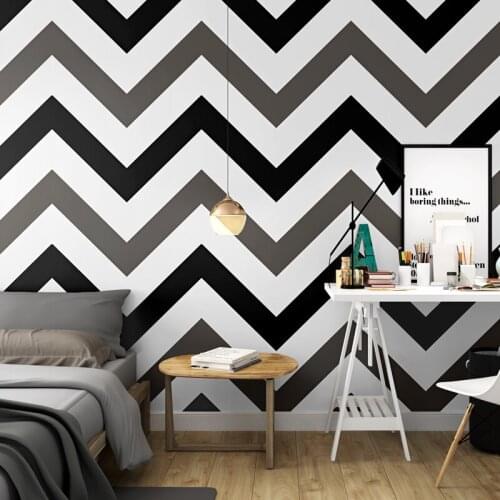 2019 New Abstract Geometric Black Stripes Wallpaper For Girls Bedroom Nordic Waterproof Tv Background Papel De Parede Home Decor