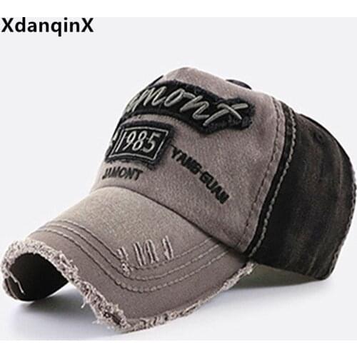 Novelty Washed Cotton Baseball Cap For Men Women Snapback Cap Adjustable Size Letter Embroidery Distressed Decoration Sports Cap