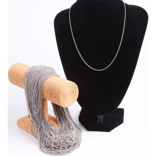 Wholesale bulk 50 metal bead chain stainless steel bead chain jewelry pendant with chain jewelry fashion wild hanging chain