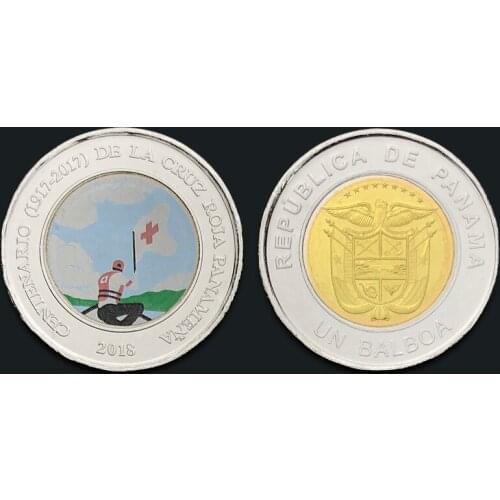 Panama 1 Balboa World Red Cross Yacht 2018 100% Real Original Collection Coins Unc Genuine Coin