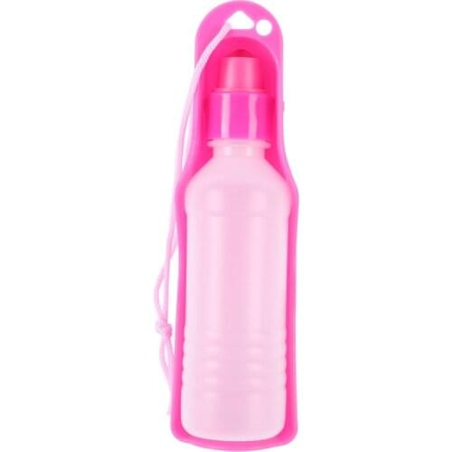 Pet Dog Water Bottle 250ml 500ml Plastic Portable Water Bottle Pets Outdoor Travel Drinking Water Feeder Bowl 259qe