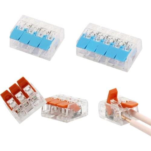 Wire Connector Electrical Cable Mini Quick Connector Universal Compact Plug-in Wire Push-in Fast Terminal Connector 25/50/100pcs