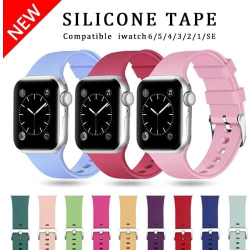 Silicone Strap for Apple Watch 6 5 SE 4 3 2 40mm 44mm Sports Wristband for Iwatch Series 38mm 42mm Bracelet Replacement Strap