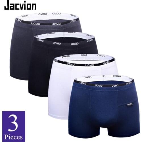 3 Pieces/Set 3XL Men Boxer Shorts Big Size Male Underwear Boxers Cotton Underpants Elastic Waistband Design Short